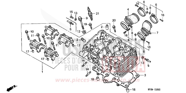 ZYLINDERKOPF von CB1300 Super Bold'or ABS PROCYON RED METALLIC (R203) von 1997
